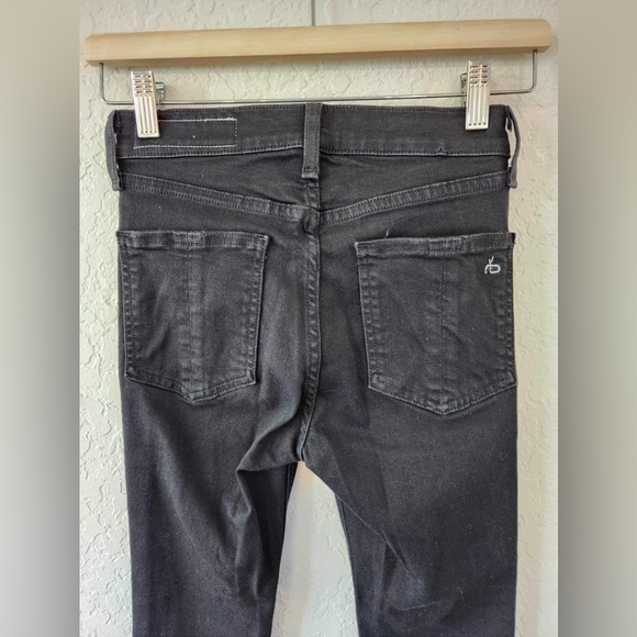 Rag & Bone High Rise Ankle Skinny Black Jeans Size 25 - Picture 7 of 10
